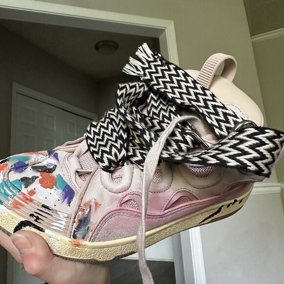 Lanvin Curb Gallery Department Paint Sneakers Pink Multi 29962969 Size 39 - Picture 16 of 16